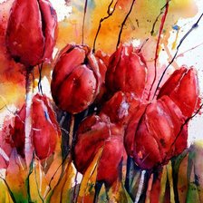 Схема вышивки «Тюльпаны»