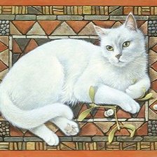 Схема вышивки «Белая кошечка»