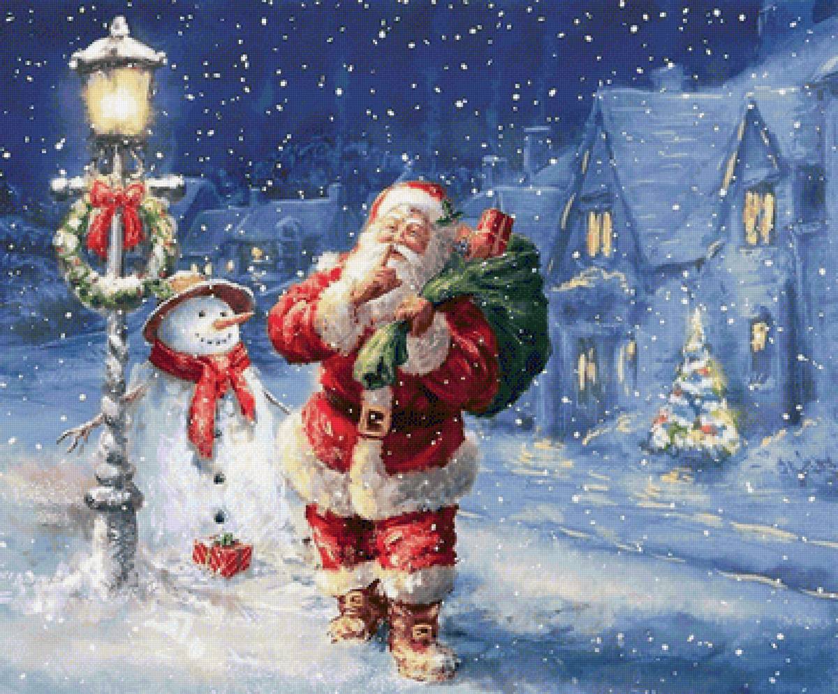 Santa and snowman - предпросмотр