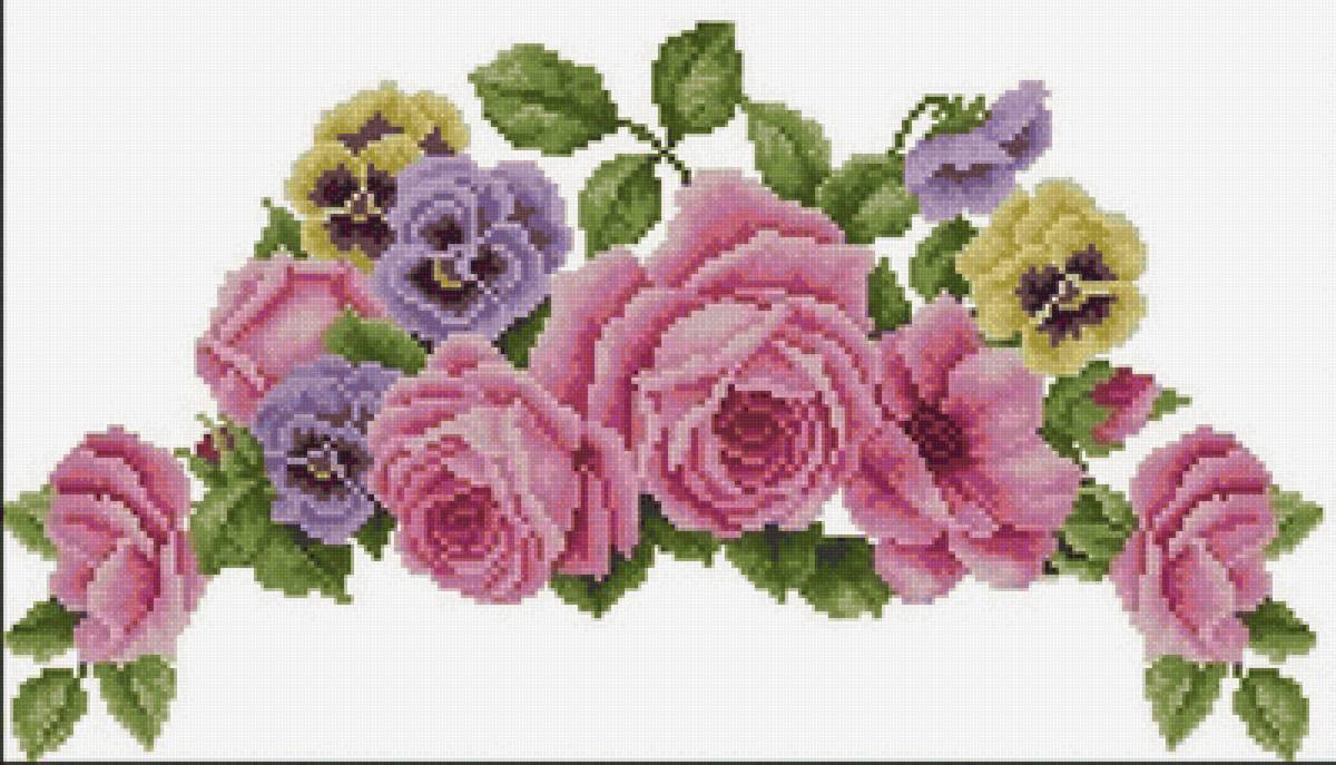 ВИНТАЖНЫЕ ЦВЕТЫ - старинные схемы - предпросмотр