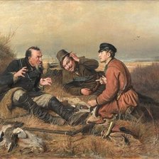 Алмазная мозайка Охотники на привале