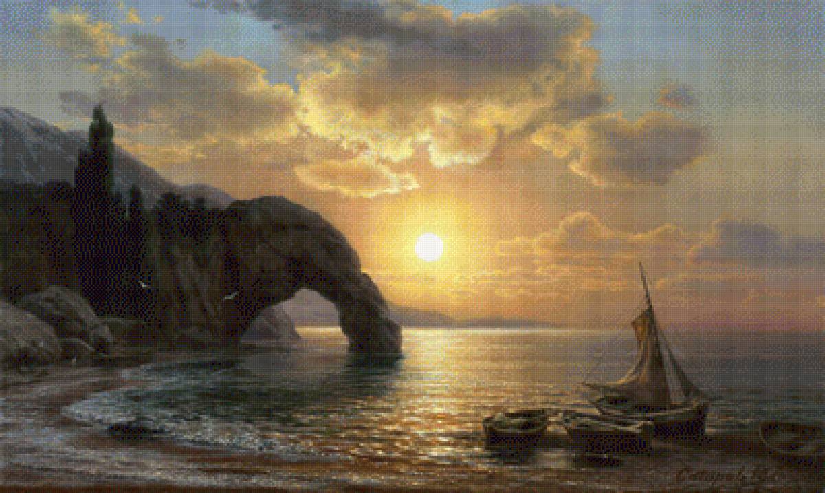 сатаров михаил море скала - море скала корабль закат - предпросмотр