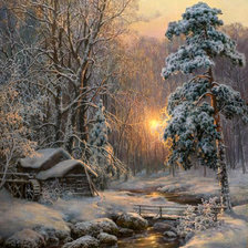 Схема вышивки «сатаров зима мельница»