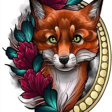 Схема вышивки «Лиса, татэм»