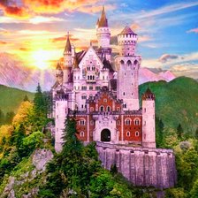 Схема вышивки «Нойшванштайн»