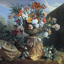 Схема вышивки «АЛЕКСАНДР ФРАНСУА ДЕПОРТ. НАТЮРМОРТ С ЦВЕТАМИ В УРНЕ»