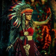 Схема вышивки «женщина - воин»