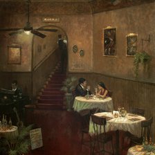 Схема вышивки «РУАН МАЙНИНГ. В КАФЕ ВДВОЁМ ЗА СТОЛИКОМ СИДИМ.»