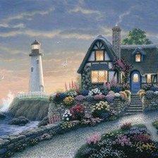 Схема вышивки «Lighthouse Overlook by Richard Burns»