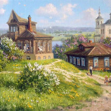 Схема вышивки «деревенские пейзажи»