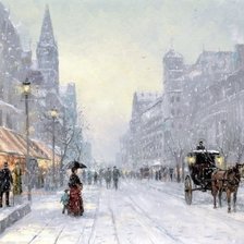 Схема вышивки «Winter street»