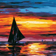 Схема вышивки «Парусник на закате»