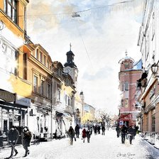 Схема вышивки «Городской пейзаж»