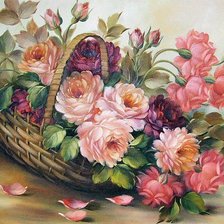 Схема вышивки «Цветы в корзине»