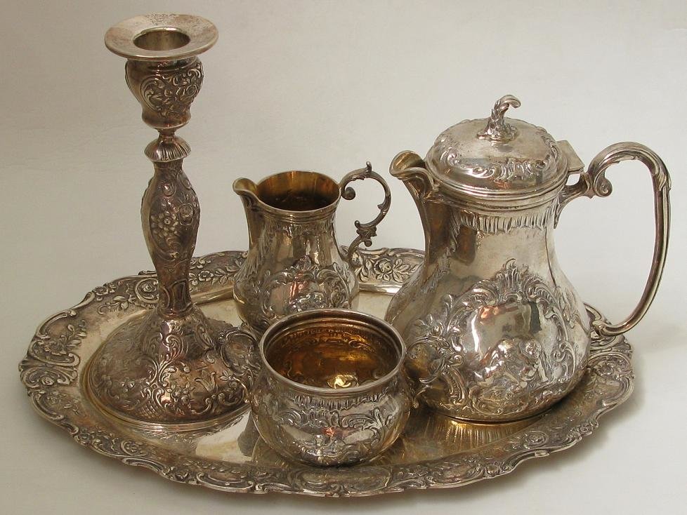 сервиз - натюрморт, серебро, посуда, пнк, кофейный сервиз - оригинал