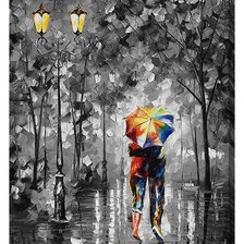 Схема вышивки «Двое под зонтом»