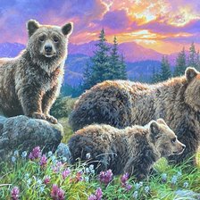 Схема вышивки «медведи»