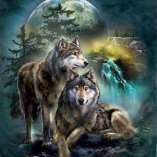 Схема вышивки «волки»