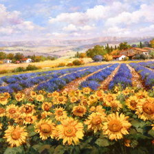 Схема вышивки «подсолнухи и лаванда»