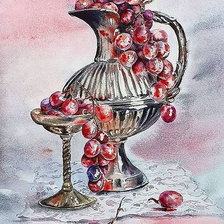 Схема вышивки «Натюрморт с виноградом»