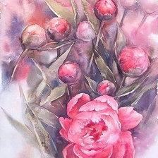 Схема вышивки «Пион»