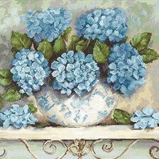 Схема вышивки «hortensias»