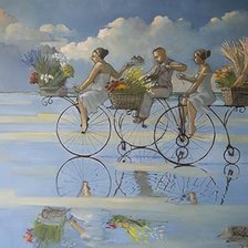 Схема вышивки «РОНАЛЬД ВЕСТ. ПРОГУЛКА НА ВЕЛОСИПЕДАХ»