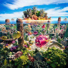 Схема вышивки «КАРЛ УОРНЕР. ОКЕАНСКИЕ ГЛУБИНЫ ВОЗЛЕ ФРУКТОВОГО ОСТРОВА»