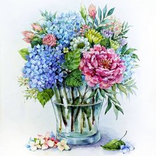 Схема вышивки «Букет в вазе»