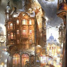 Схема вышивки «Ночной город от ново слобода»