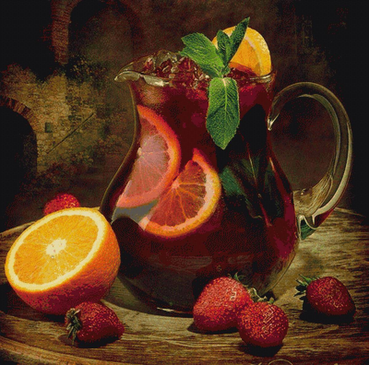 фрукты - апельсин, напиток, графин, фрукты, пнк - предпросмотр