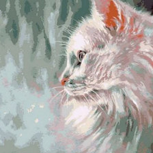 Схема вышивки «Белый котик»