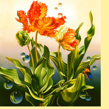 Схема вышивки «Серия "Фэнтези". Тюльпаны»