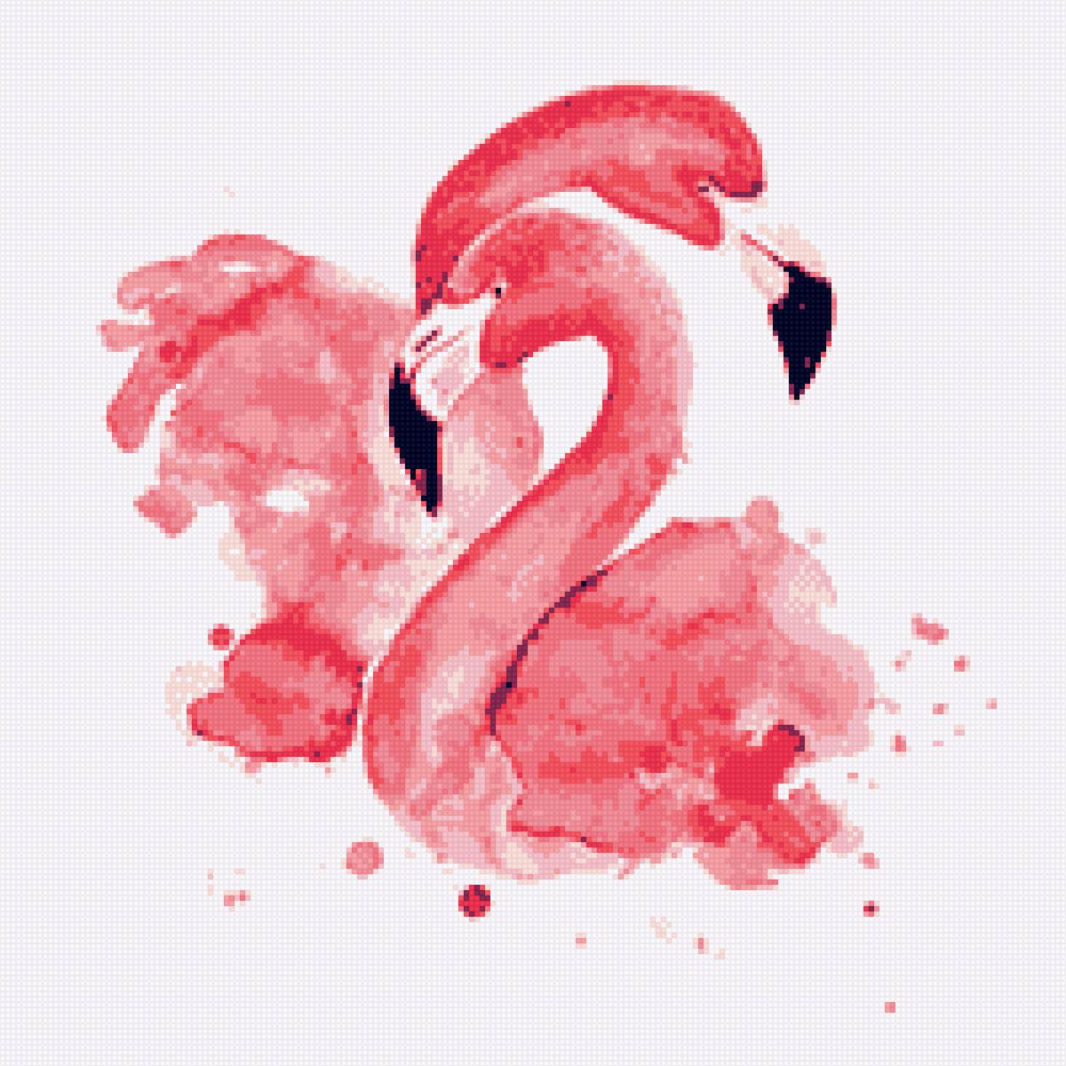 Фламинго - птицы, фламинго, акварель, розовый фламинго. - предпросмотр