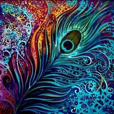 Схема вышивки «Перо павлина»