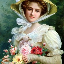 Схема вышивки «Нежна как роза (Эмиль Вертон)»