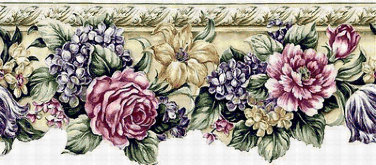 БОРДЮР ЛЕТНИЕ ЦВЕТЫ - шторы, скатерти - предпросмотр