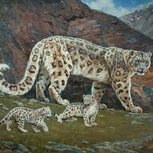 Схема вышивки «Familhia de leopardo.»