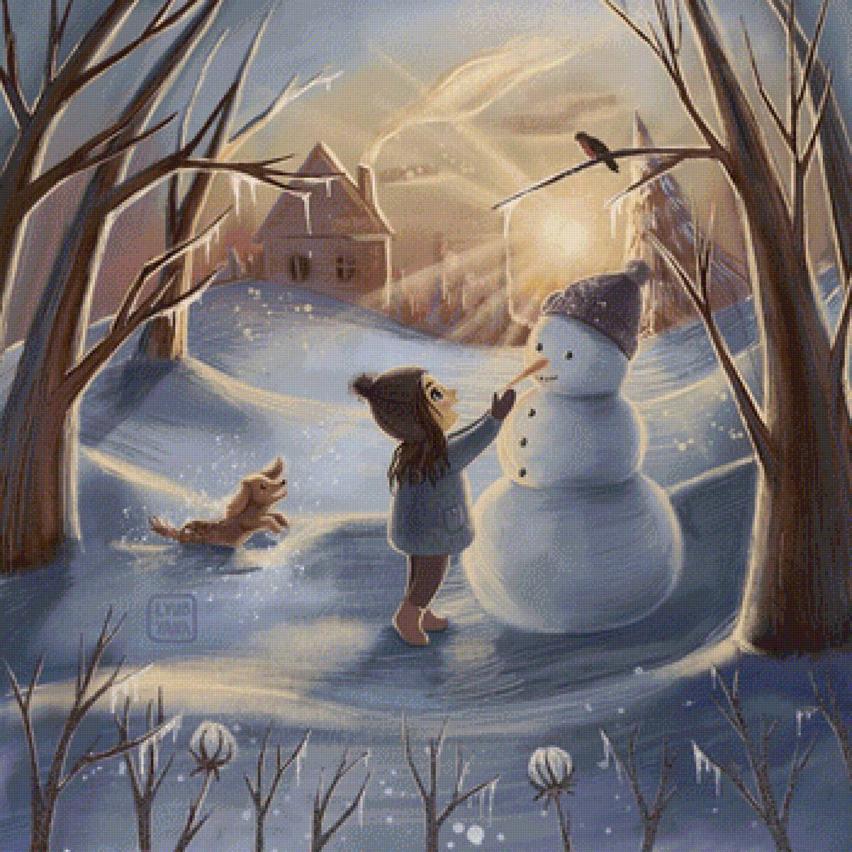 Зима - люди, дети - предпросмотр