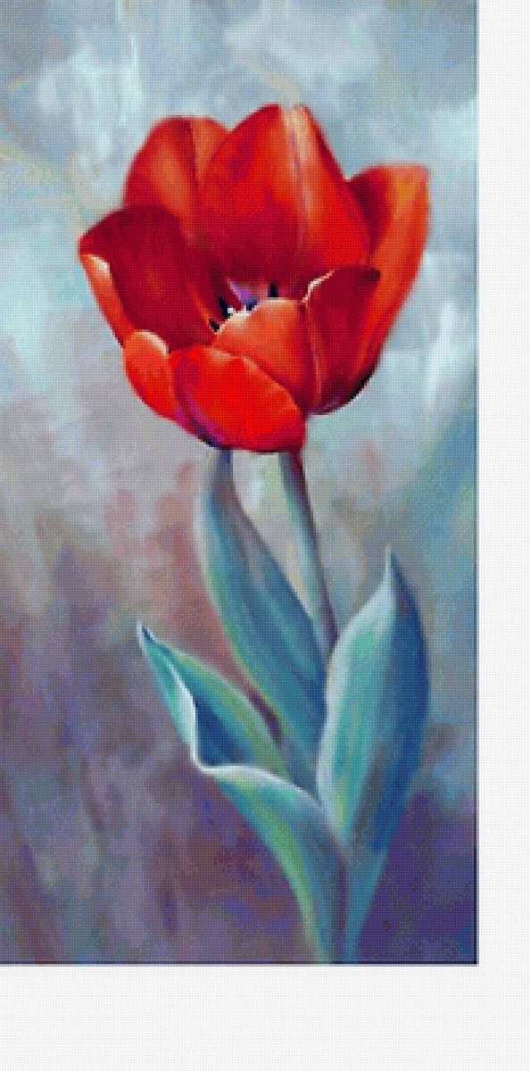 Тюльпан. - живопись., натюрморт, цветы - предпросмотр