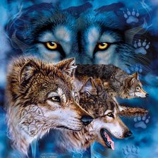 Схема вышивки «волки»