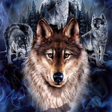 Схема вышивки «волки»