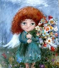 Схема вышивки «girl with flowers»