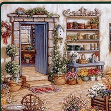 Схема вышивки «Дворик»