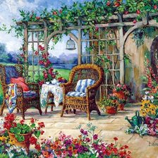 Схема вышивки «Дворик»