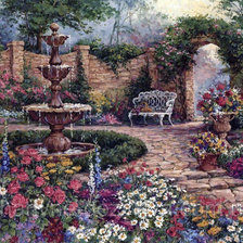 Схема вышивки «Дворик»