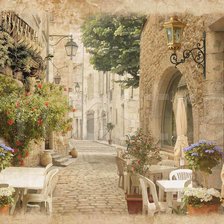 Схема вышивки «Уличное кафе»