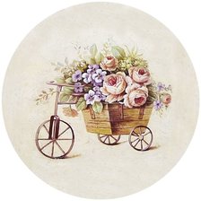 Схема вышивки «Тележка с цветами»