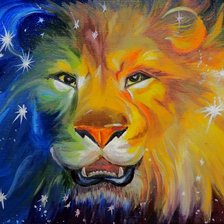 Схема вышивки «лев радужный»