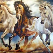 Схема вышивки «Cavalos.»